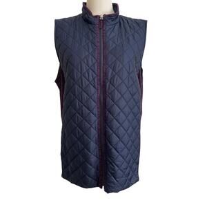 Chico's Quilted Puffer‎ Vest Womens S Blue Full Zip Utility Gorpcore Outdoors